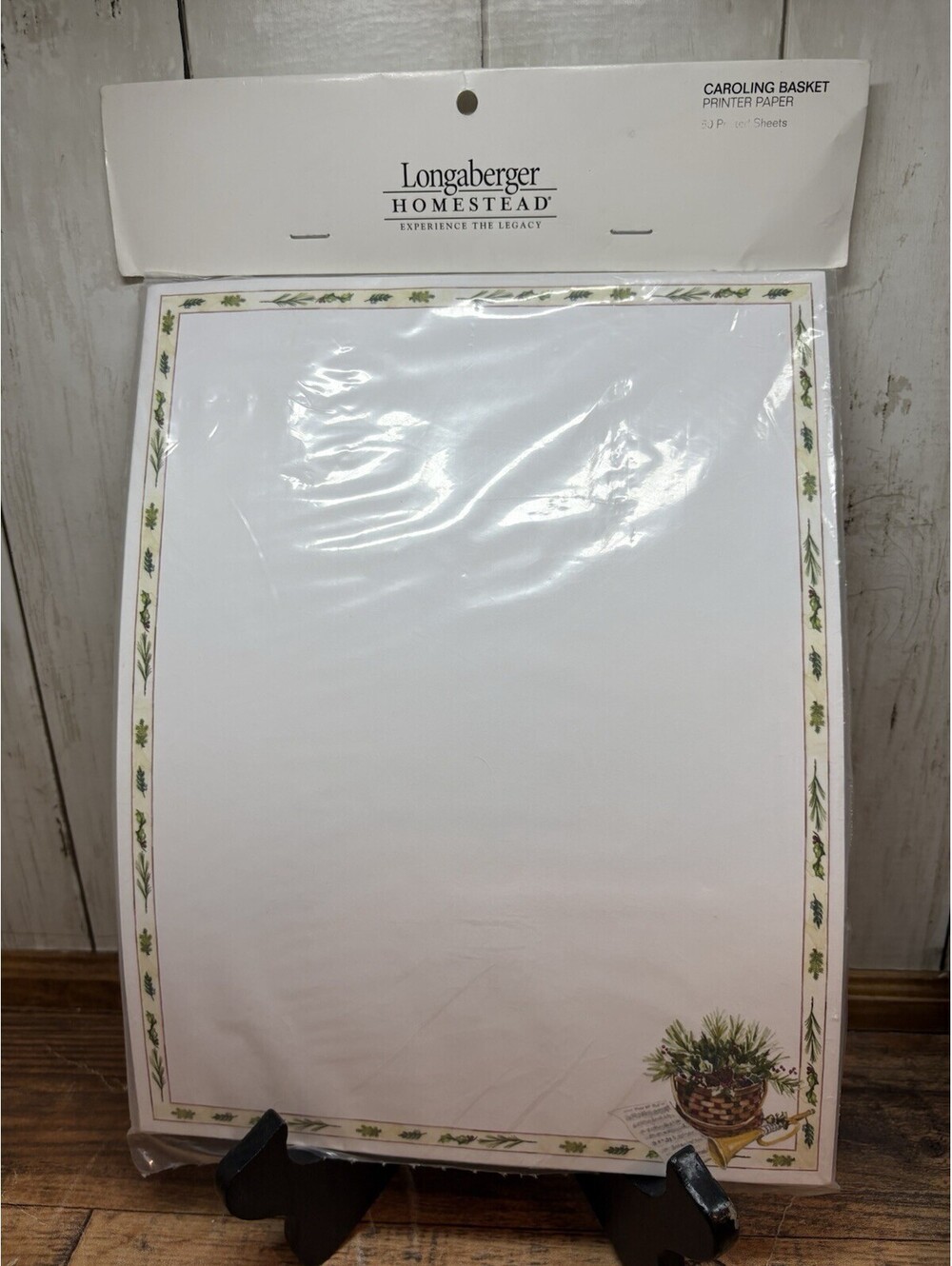 Longaberger Homestead Printer Paper Caroling Basket 50 Sheets NEW IN PACKAGE Vtg